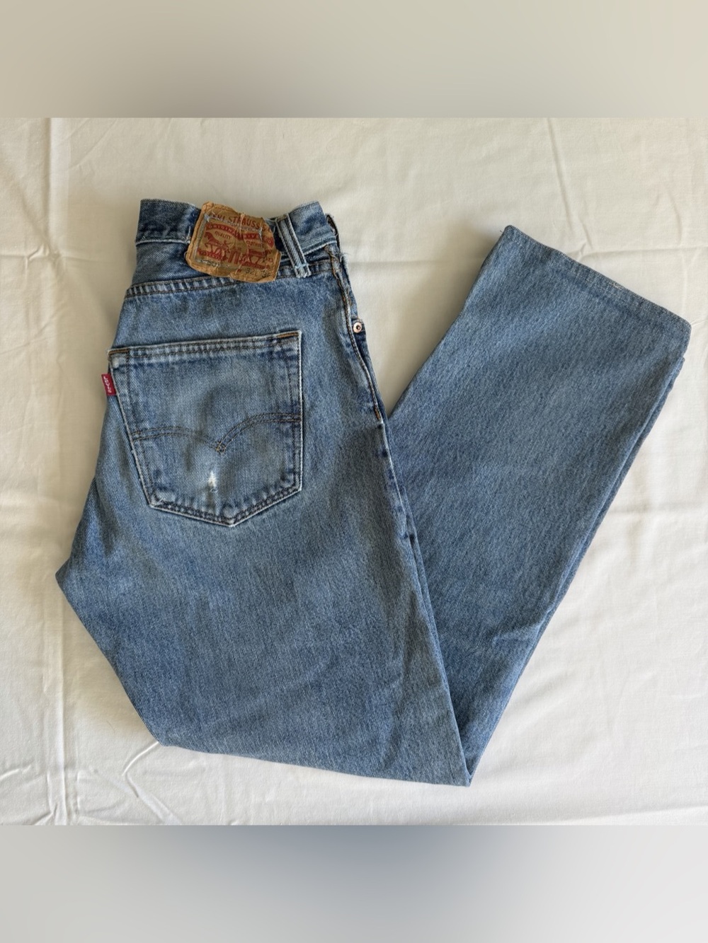 Vintage Levi's 501 Button Fly Jeans Red Tab Tailored High Waist 26" x 27"